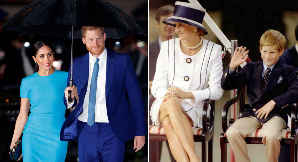 Harry and Meghan planted Diana's favourite flower as they marked the anniversary of her death. (Getty Images)