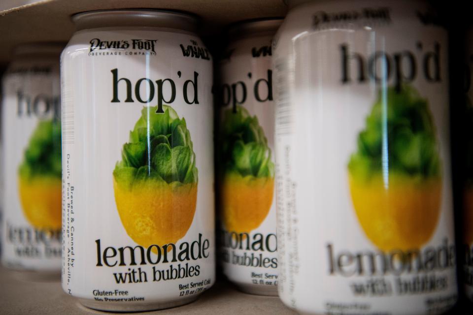 Cans of "Hop'd Lemonade", one of Devil's Foot's many alcohol-free craft beverages.