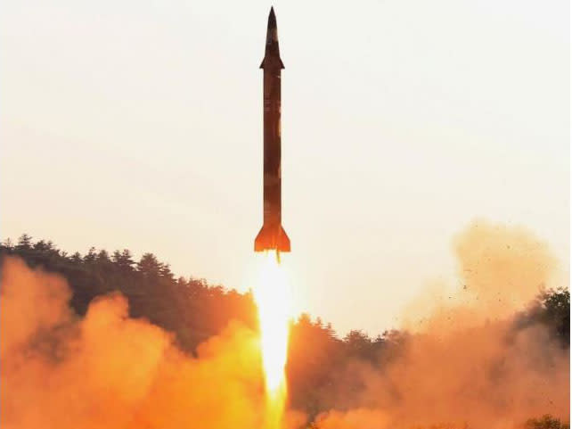 It is thought the missile's electronics were able to monitor the inside temperature and flying speed: Korean Central News Agency