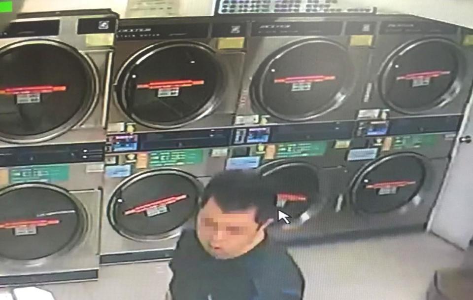 案發地點位在北市松山路一家洗衣店，偷走她內衣褲的男子已賠償2000元。（警方提供）