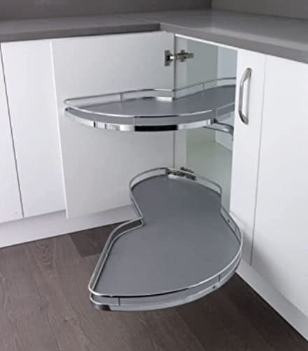 Lemans II Set 2-Shelf Lazy Susan with Soft-Close for Blind Base Corner Cabinets (574 sq. Model 40, Tray Size: 12
