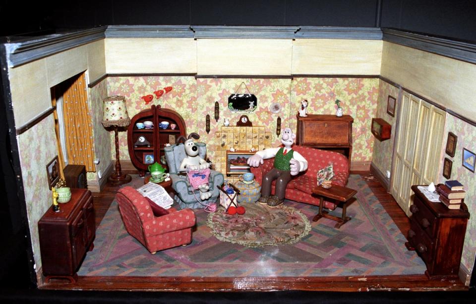 Clay models of Wallice and Gromit by Aardman Animations, photographed in 1996 (PA)