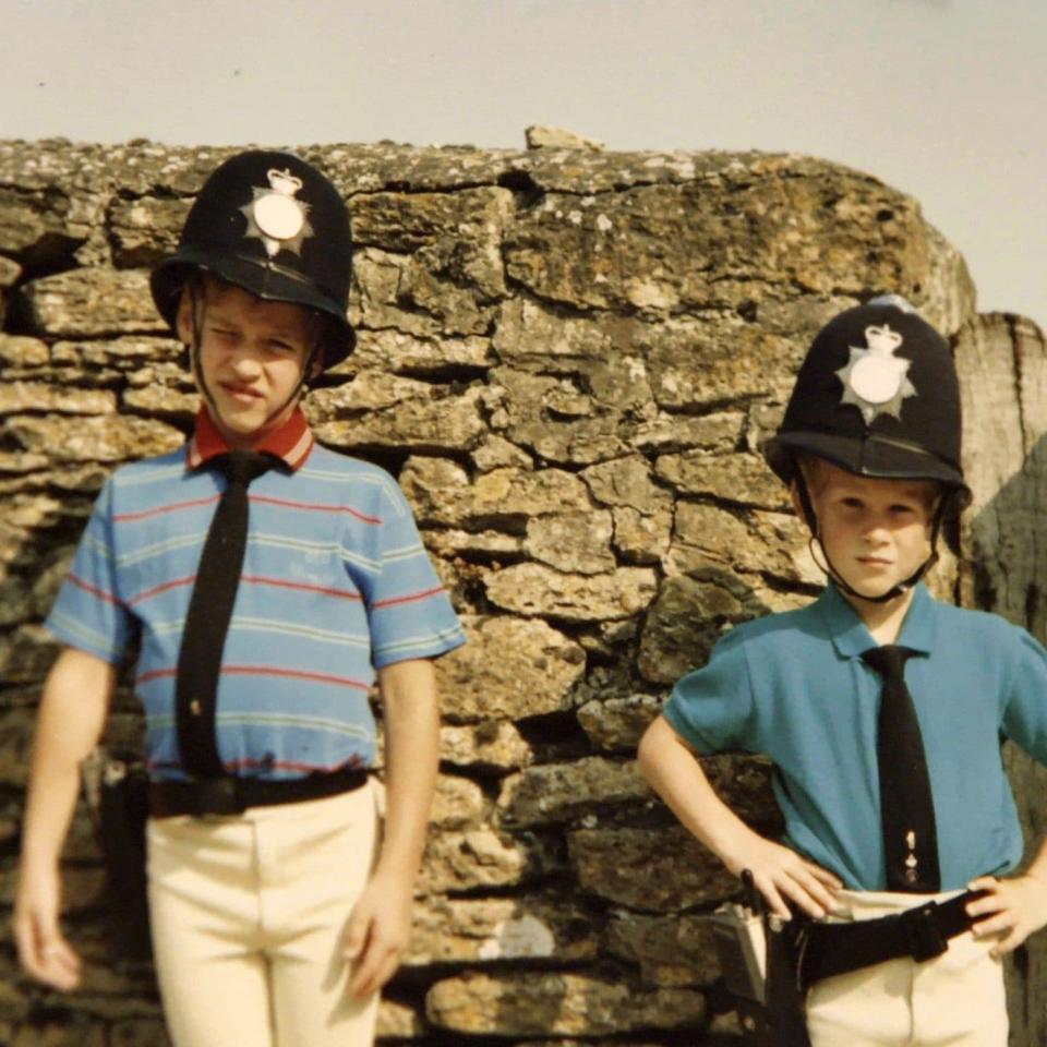 Princes William and Harry dressed as policemen - Credit: The Duke of Cambridge and Prince Harry