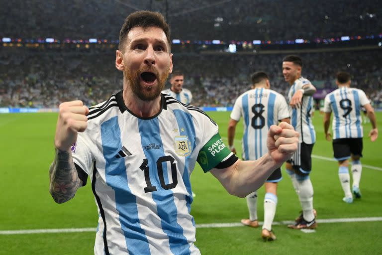 Lionel Messi gritó con euforia su gol con Argentina ante México en el Mundial