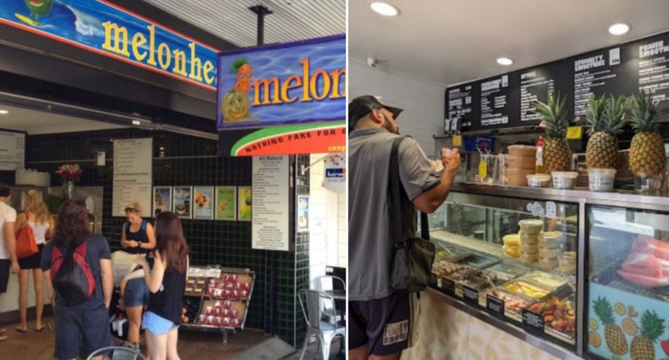 The view from the outside of Melonhead (left) and the Melonhead counter (right).