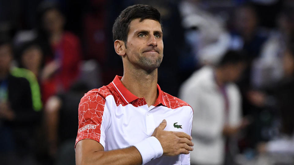 Djokovic has not dropped a service game in the lead-up to the Shanghai final. Pic: Getty