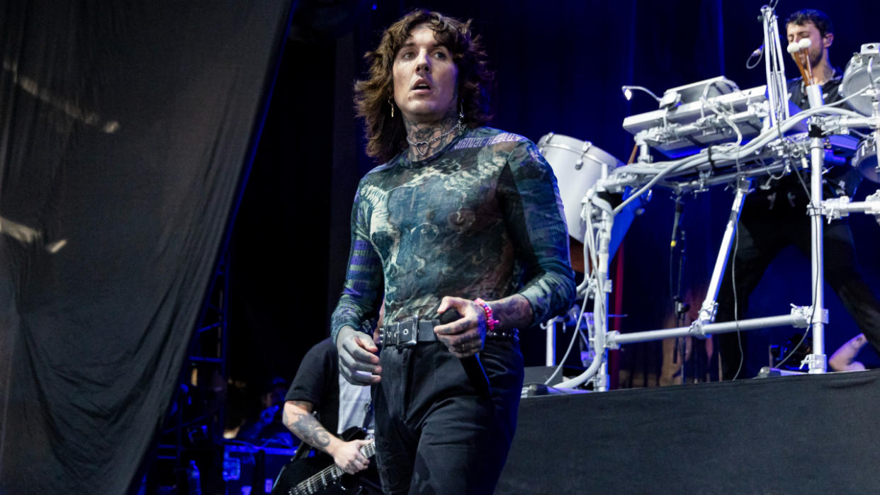  Bring Me The Horizon singer Oli Sykes onstage in 2023. 