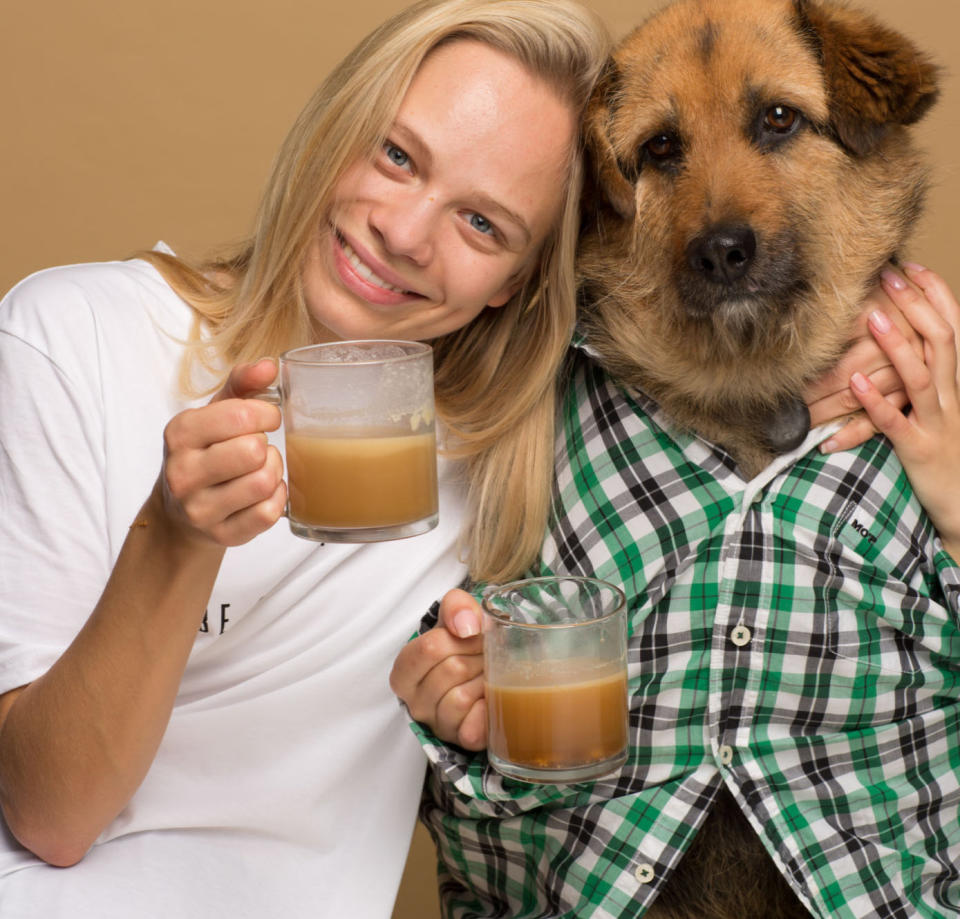 Agota Jakutyte and Crete, the dog who made her realize dogs would love Rooffee. (Photo: Rooffee)