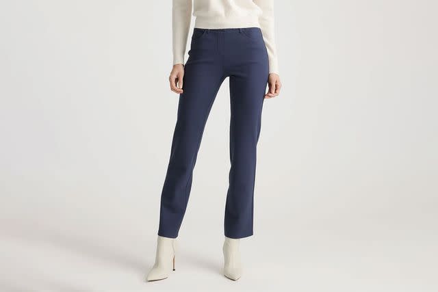 Quince Charcoal Gray Ultra Stretch Ponte Straight Leg Pocket Pant