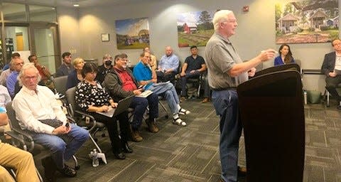 Raymond Marsh spoke out against a zoning amendment to the Ox Bottom Meadows Planned Unit Development agreement at the Planning Commission meeting on Nov. 7, 20223.