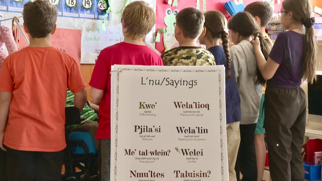 Lennox Island First Nation's director of education says teachers are encouraged to speak Mi'kmaw with their students throughout the school day.  (Sheehan Desjardins/CBC News - image credit)