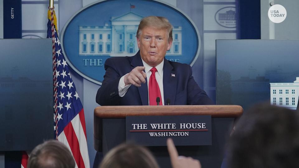 President Donald Trump turned a coronavirus White House briefing into a defense of his response actions to the deadly pandemic and confronted media.