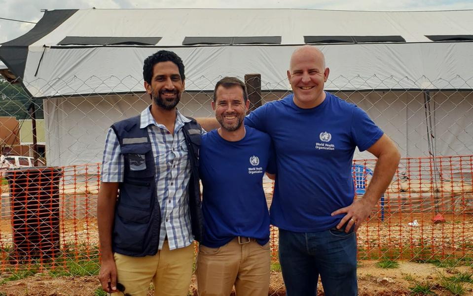 Dr Tom Fletcher (far right) with his 'A team' colleagues, Dr Shevin Jacob and Prof WIlliam Fisher - via Tom Fletcher