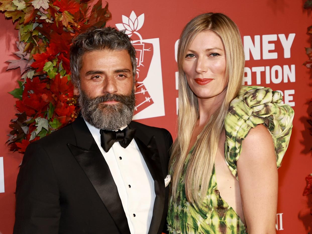 Oscar Isaac and Elvira Lind attend the Clooney Foundation For Justice Inaugural Albie Awards at New York Public Library on September 29, 2022 in New York City