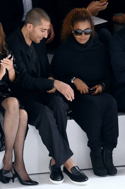 US singer Janet Jackson and husband Wissam Al Mana attend Hermes 2016 Spring/Summer ready-to-wear collection fashion show in Paris, in October 2015