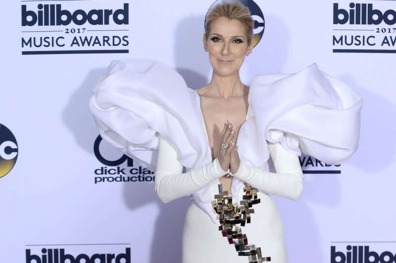 Singer Celine Dion appears backstage during the annual Billboard Music Awards held at T-Mobile Arena in Las Vegas in 2017. File Photo by Jim Ruymen/UPI