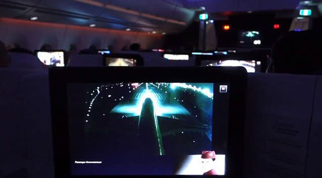 An image of the inflight entertainment system during the incident. Source: Supplied.