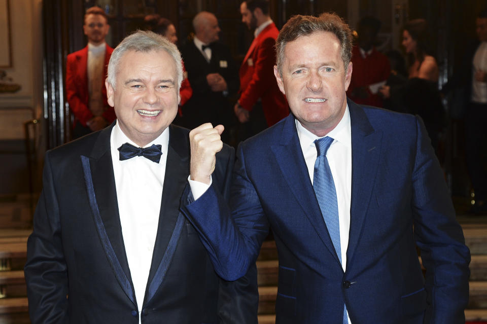 LONDON, ENGLAND - NOVEMBER 19:  Piers Morgan (R) and Eamonn Holmes attend the ITV Gala at London Palladium on November 19, 2015 in London, England.  (Photo by Dave J Hogan/Dave J Hogan/Getty Images)