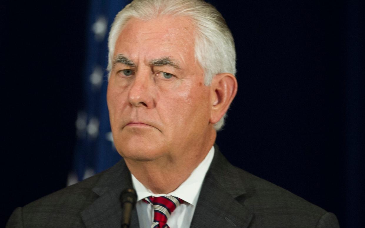 Rex Tillerson is reportedly considering leaving his job as secretary of state, after being repeatedly humiliated by President Donald Trump - FR170079 AP