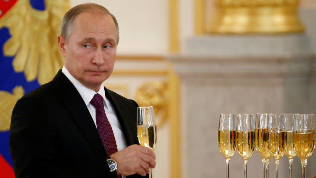 Russia president Vladimir Putin at a ceremony in Moscow