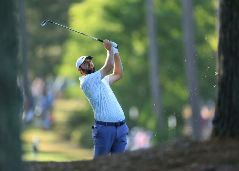 L'Américain Scottie Scheffler durant le troisième tour du Masters d'Augusta samedi (DAVID CANNON)