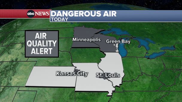 PHOTO: Air quality alerts were issued for five states on June 15, 2023. (ABC News)