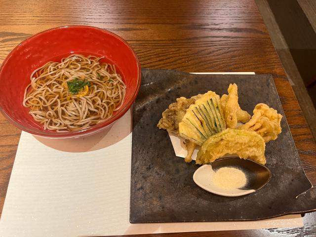 noodles and tempura course at Takumi-Tei restaurant in epcot at disney world
