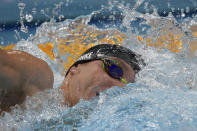 Robert Finke of the United States swims in the men's 800-meters freestyle final at the 2020 Summer Olympics, Thursday, July 29, 2021, in Tokyo, Japan. (AP Photo/Matthias Schrader)