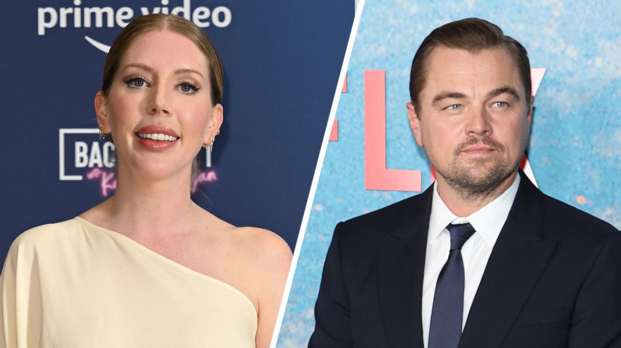 Katherine Ryan and Leonardo DiCaprio pictured separately. (Getty)