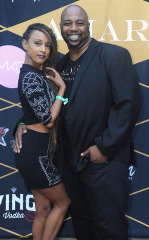 <p>Albert L. Ortega/Getty</p> (L-R) Trina McGee and Marcello Thedford attend the Amare Magazine 1st Year Anniversary Issue Release Soiree held at a Private Residence on June 24, 2017 in Sherman Oaks, California.