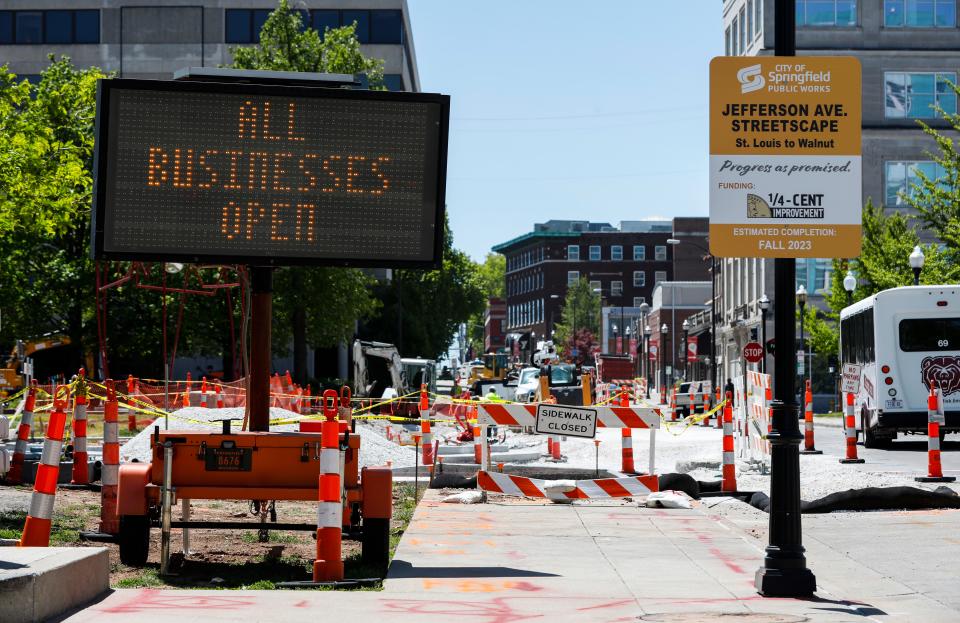 Construction on Jefferson Avenue on Tuesday, May 2, 2023.