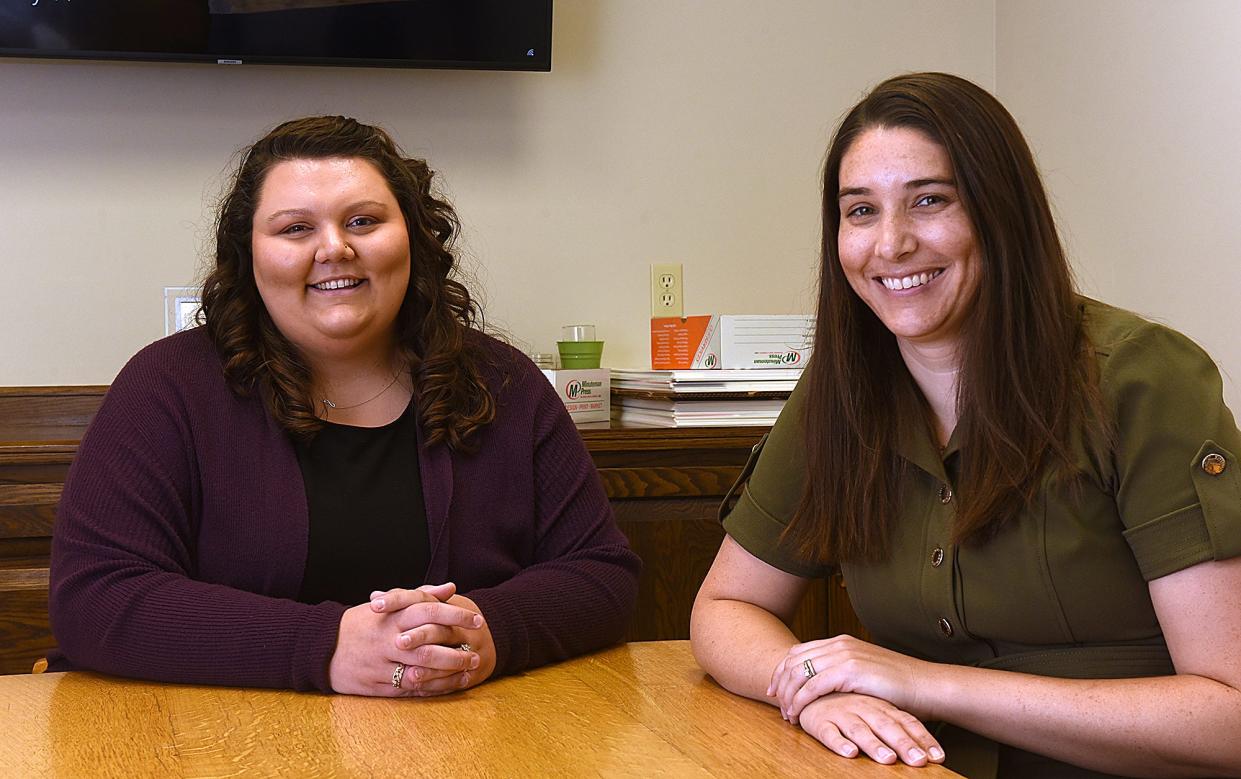 Megan Bania, left, data and performance analyst, and Kristin Cummins, program manager at Boone County Community Services, nearly have achieved their certification to provide results-based accountability training to upward of five cohorts over the next three years.