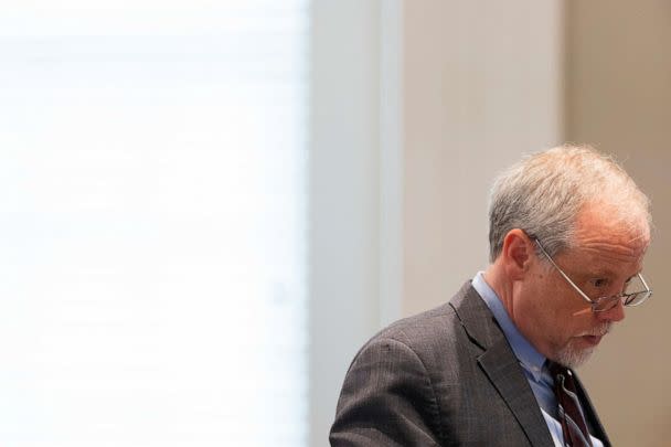 PHOTO: Prosecutor Creighton Waters makes closing arguments in Alex Murdaugh's double murder trial at the Colleton County Courthouse in Walterboro, S.C., March 1, 2023. (Joshua Boucher/The State via AP)