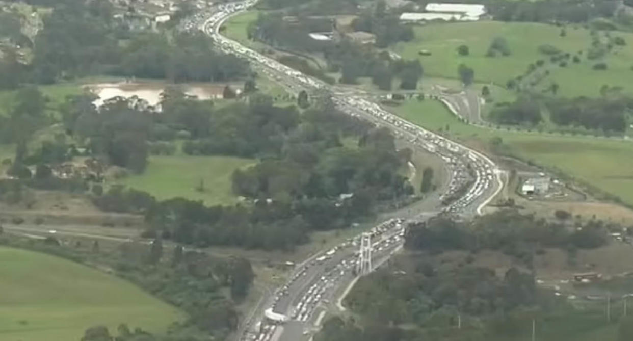 Traffic on the Hume Highway at Campbelltown. 