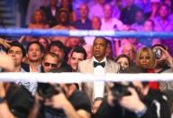 May 2, 2015; Las Vegas, NV, USA; Recording artist Jay-Z in attendance during the world welterweight championship bout between Floyd Mayweather and Manny Pacquiao at MGM Grand Garden Arena. Mandatory Credit: Mark J. Rebilas-USA TODAY Sports