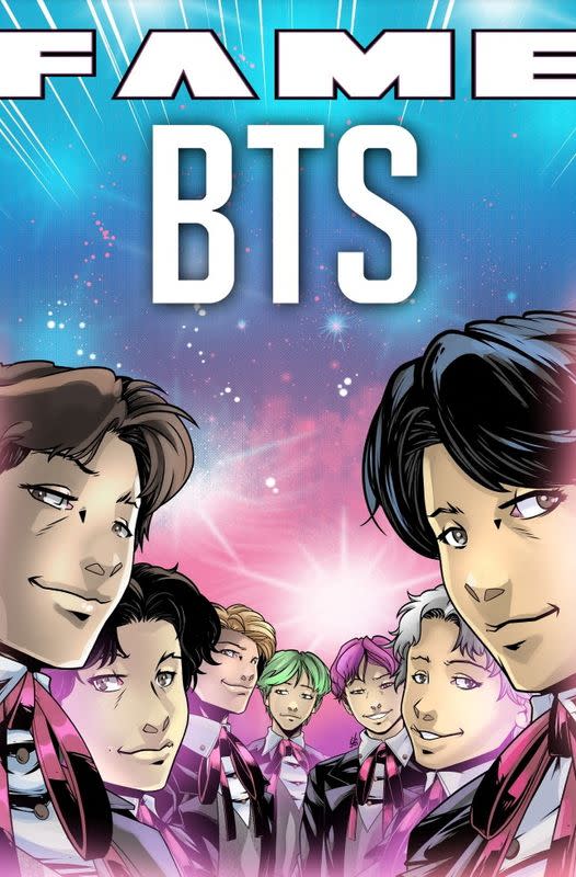 Una portada de Yonami con colores de Ale Starling, del cómic manga "FAME BTS", escrito por Eric M. Esquivel, aparece en esta imagen sin fecha obtenida por Reuters