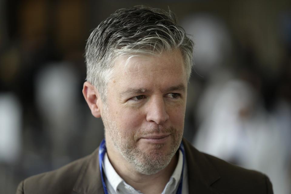 James Lynch speaks with The Associated Press at the COP28 U.N. Climate Summit, Sunday, Dec. 3, 2023, in Dubai, United Arab Emirates. (AP Photo/Peter Dejong)