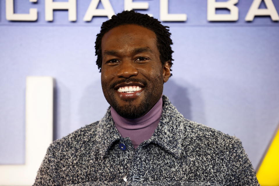 Cast member Yahya Abdul-Mateen II poses as he arrives at a special screening for the film 'Ambulance' in London, Britain March 23, 2022. REUTERS/Henry Nicholls