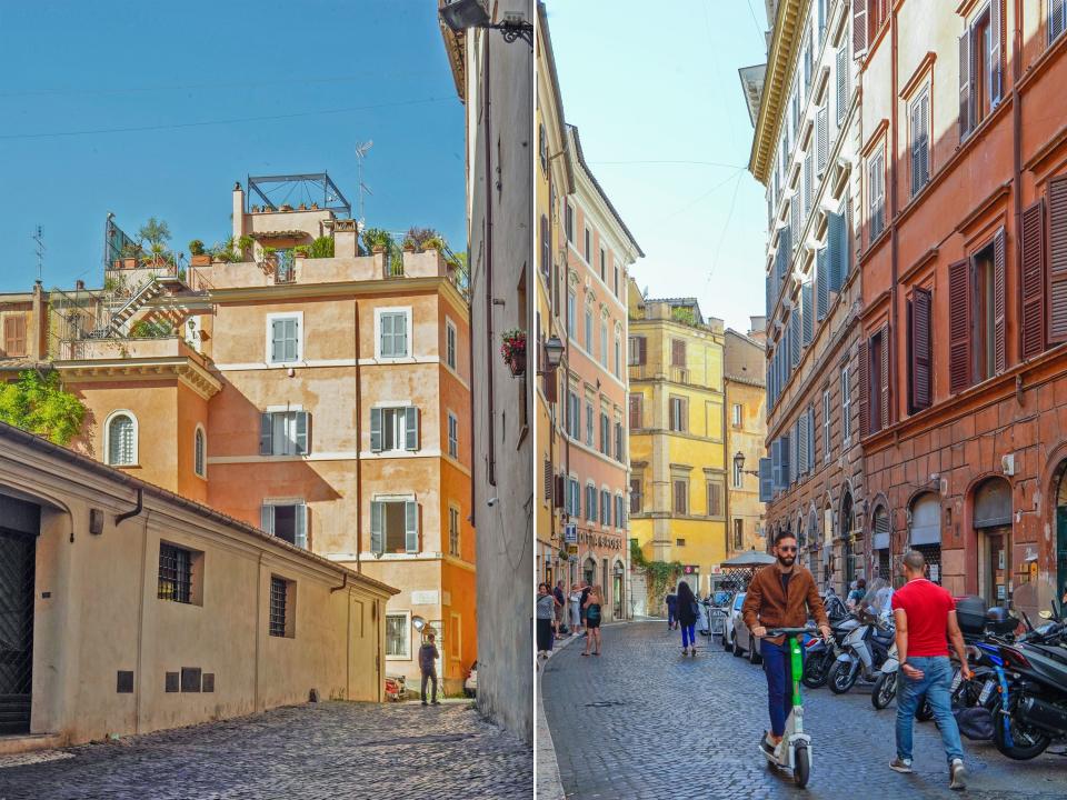 Narrow alleys in Rome.