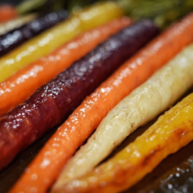 Maple Ginger Glazed Rainbow Carrots