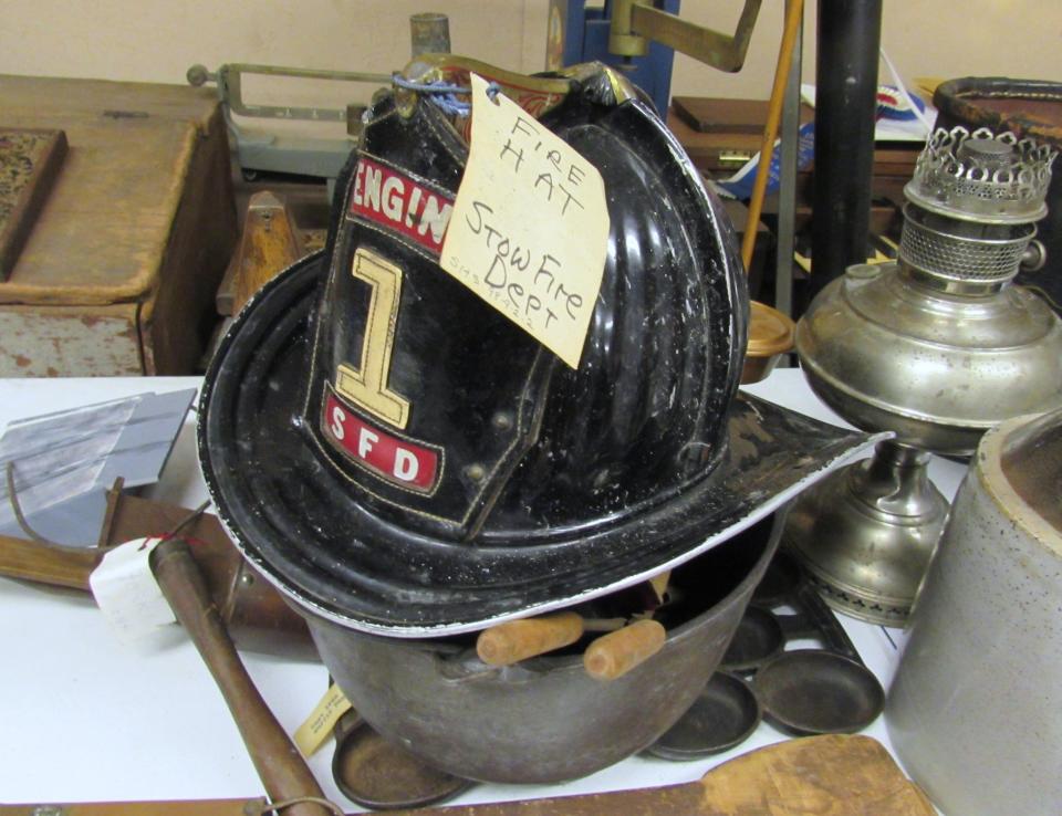 An old Stow firefighter hat is among the historic items the Stow Historical Society has in its collection.