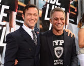 Joseph Gordon-Levitt and Tony Danza at the New York City premiere of "Premium Rush" on August 22, 2012.