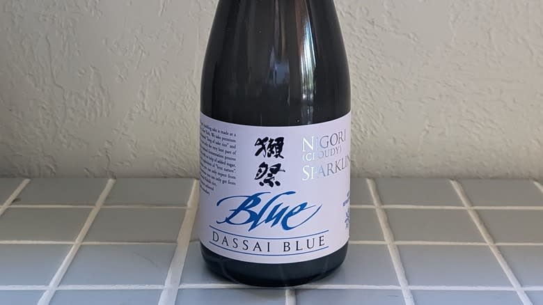bottle of sake on counter
