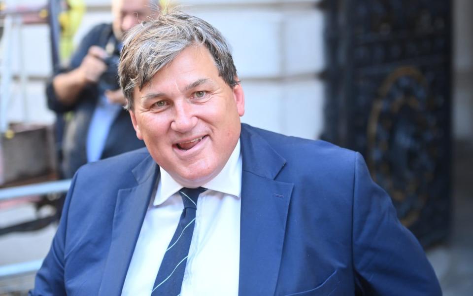 Kit Malthouse, the new Education Secretary, is pictured arriving at Downing Street this morning  - Geoff Pugh for The Telegraph