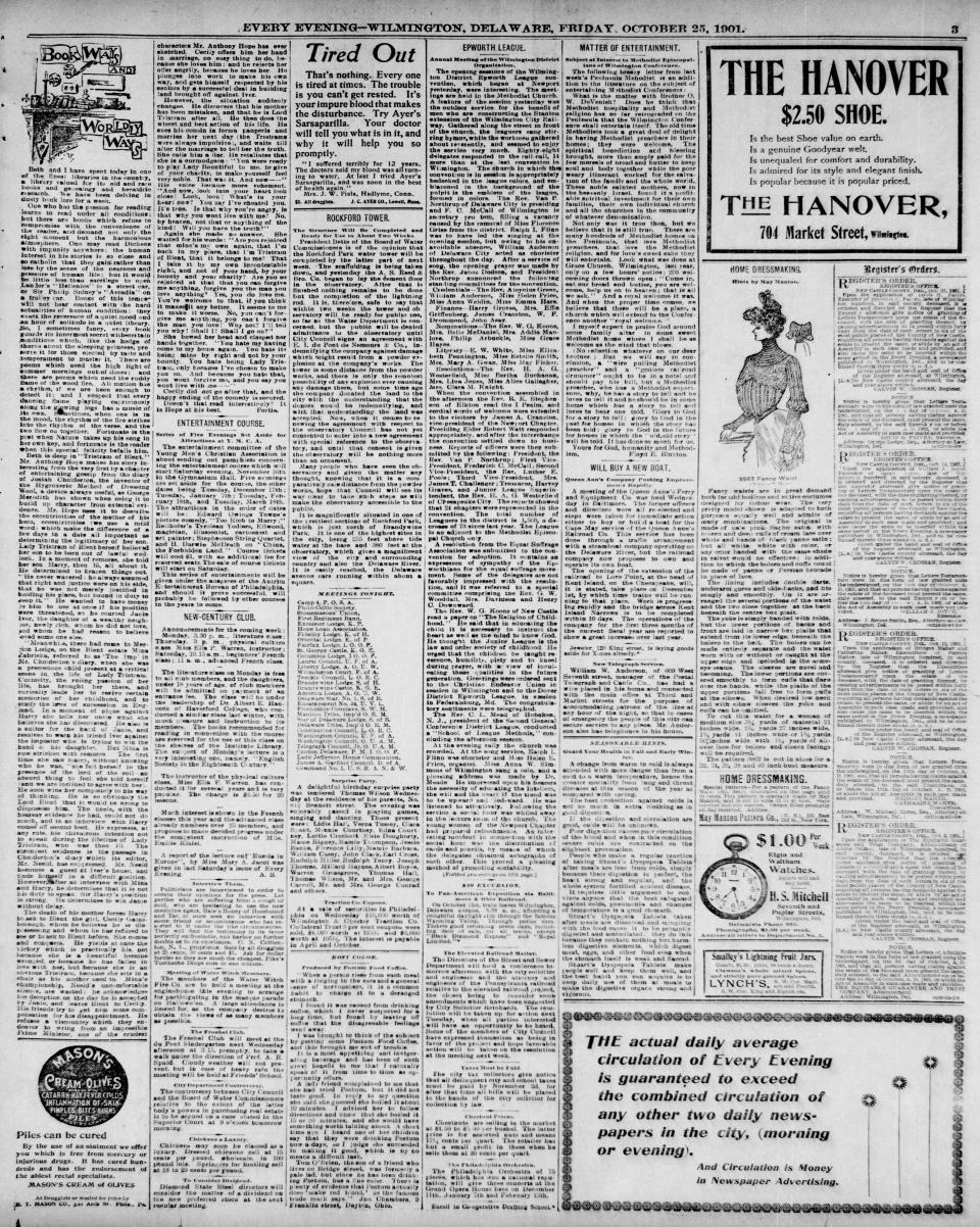 Page 3 of the Every Evening from Oct. 25, 1901.