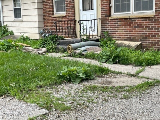 The Ames City Council is on the cusp of enacting it's first property maintenance standards ordinance. This property on 13th Street as of June 28, 2023 might fall under this new ordinance with the piles of discarded carpeting.