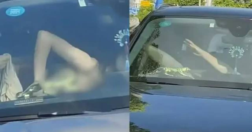 白衣女在奧迪車內遭暴打。（圖／翻攝自網易新聞，下同）
