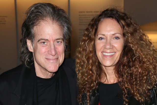 <p>David Livingston/Getty</p> Richard Lewis and wife Joyce Lapinsky