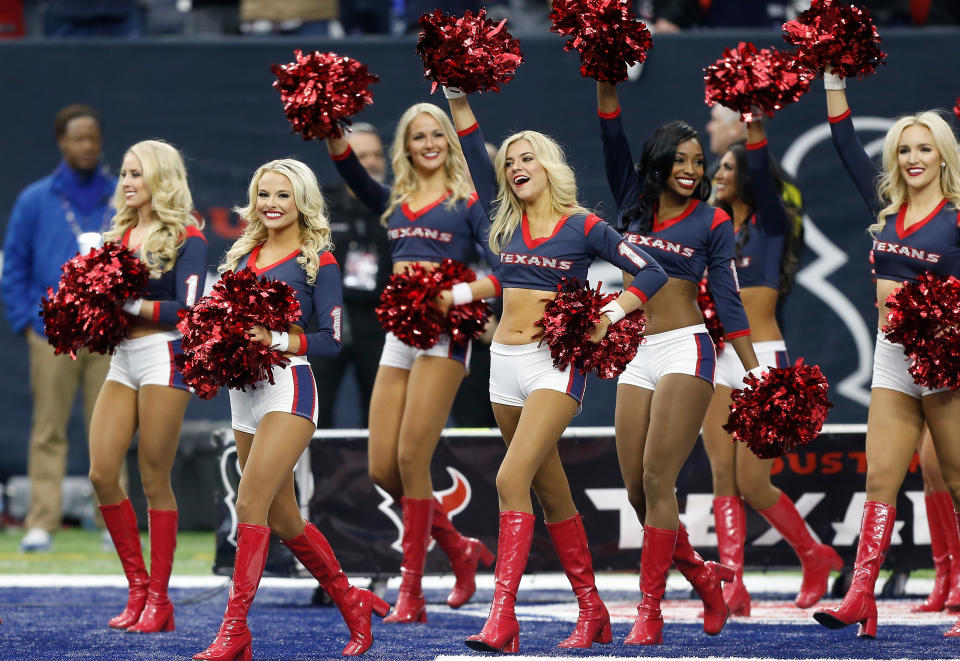 The Houston Texans cheerleaders perform at NRG Stadium on Jan. 7, 2017, in Houston. (Photo: Bob Levey/Getty Images)