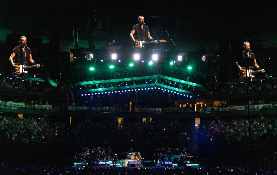 Bruce Springsteen and the E Street Band perform Friday, April 14, at the Prudential Center in Newark.